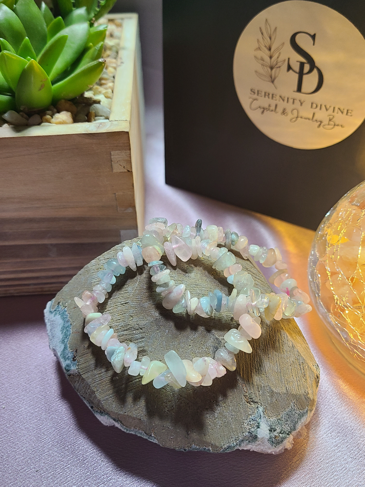 Morganite Chip Bracelet